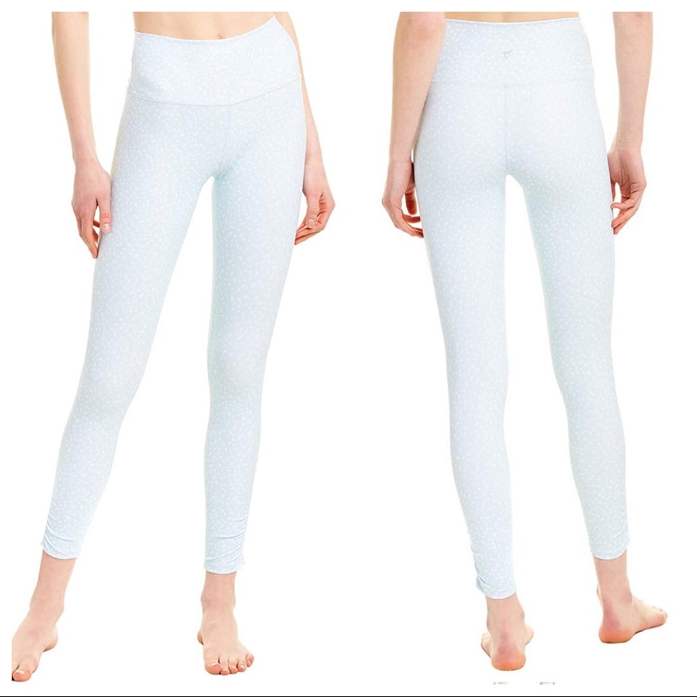 Betsey Johnson blue polka dot high rise leggings